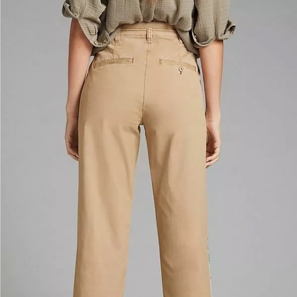 Anthropologie Pilcro The Easton Chino Pant Khaki Green Stripe Pockets Sz 29 - Picture 3 of 16